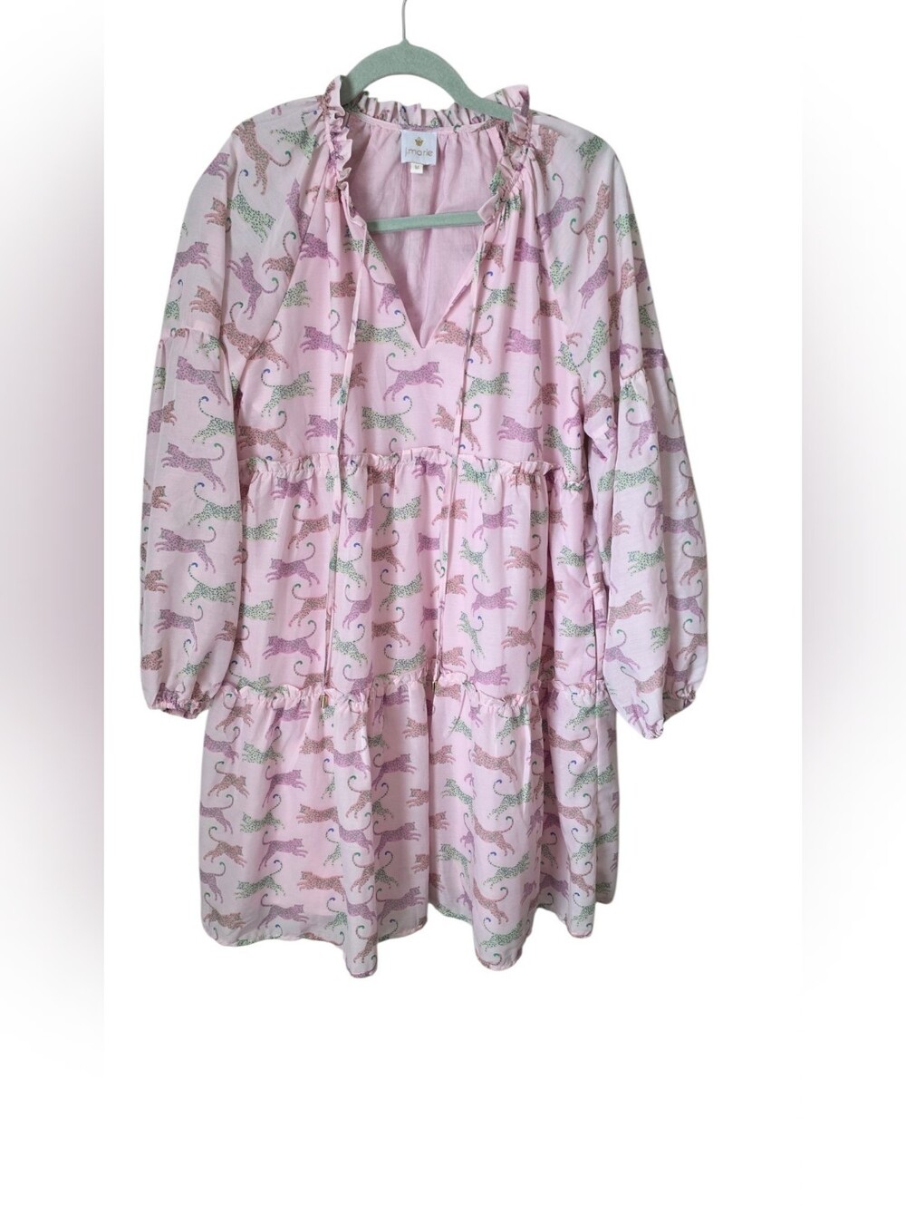 J. Marie Leopard Print Pink Dress Medium